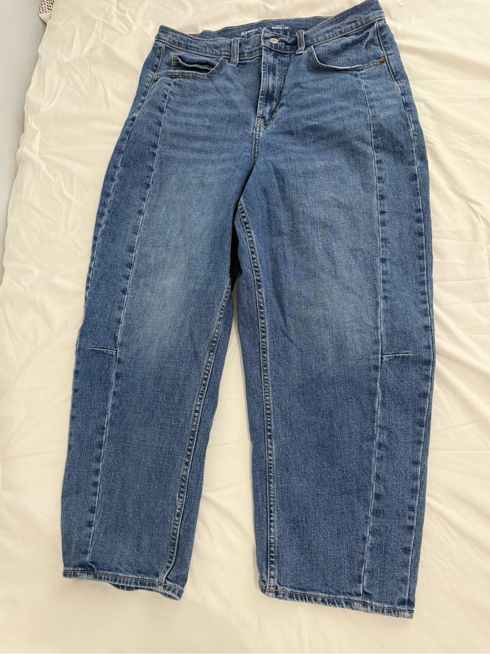 Women's High-Rise barrel Leg Jeans - Blue